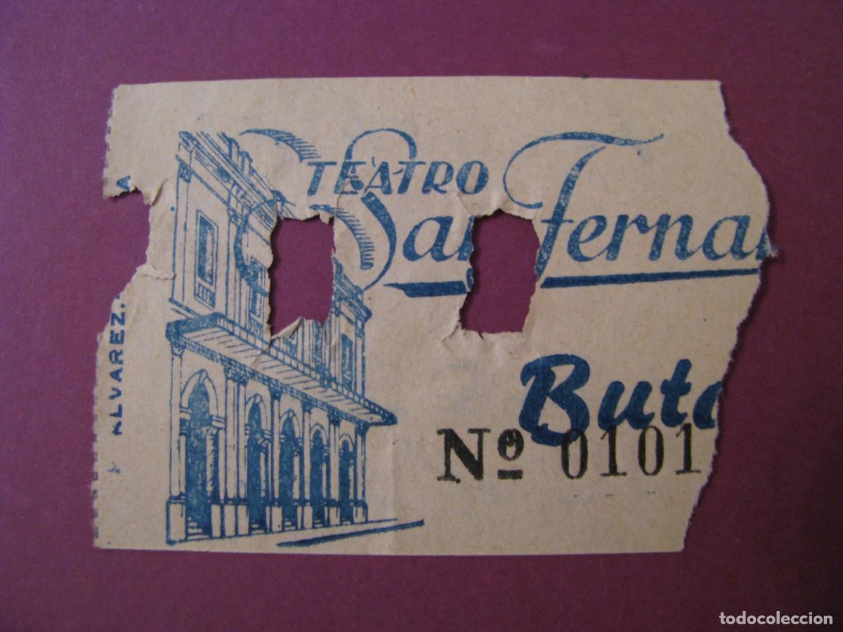 Cine: ENTRADA DE TEATRO SAN FERNANDO, SEVILLA 1959. DETRAS VIENE LA FECHA Y EL NOMBRE