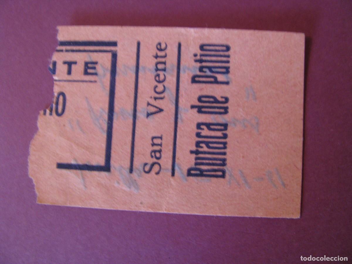 Cine: ENTRADA DE CINE SAN VICENTE, SEVILLA 1961. DETRAS VIENE LA FECHA Y EL NOMBRE DE LA PELICULA