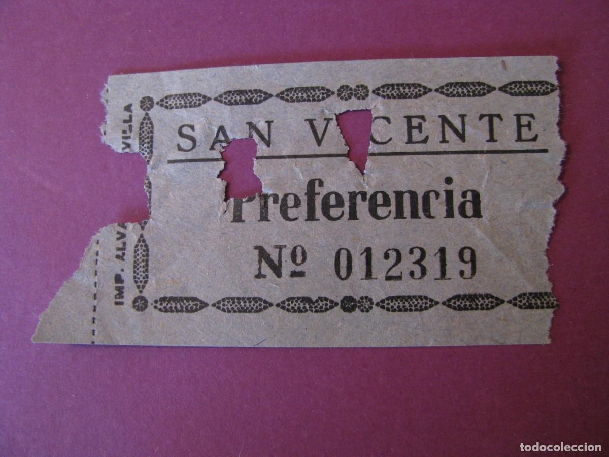 Cine: ENTRADA DE CINE SAN VICENTE, SEVILLA 1959. DETRAS VIENE LA FECHA Y EL NOMBRE DE LA PELICULA