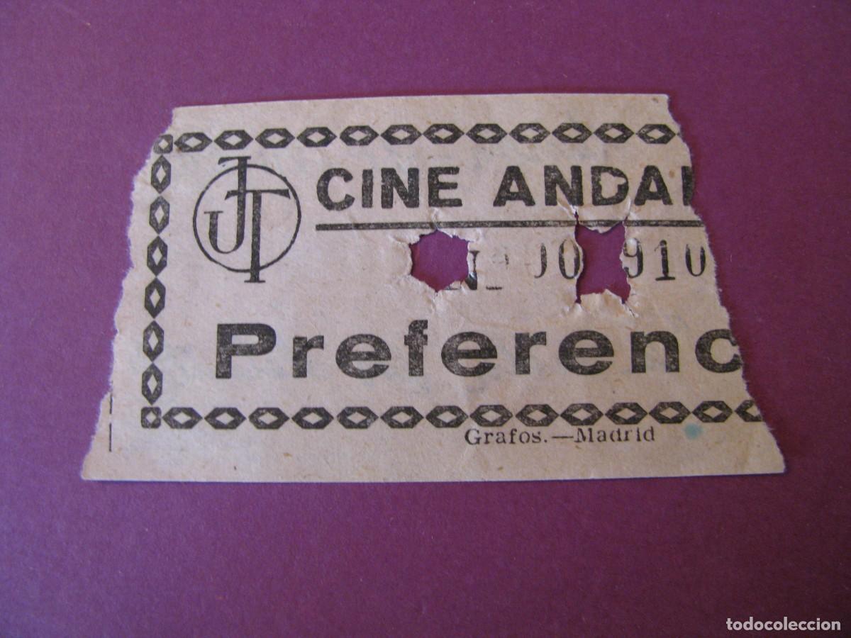 Cine: ENTRADA DE CINE ANDALUCIA, SEVILLA 1960. DETRAS VIENE LA FECHA Y EL NOMBRE DE LA PELICULA