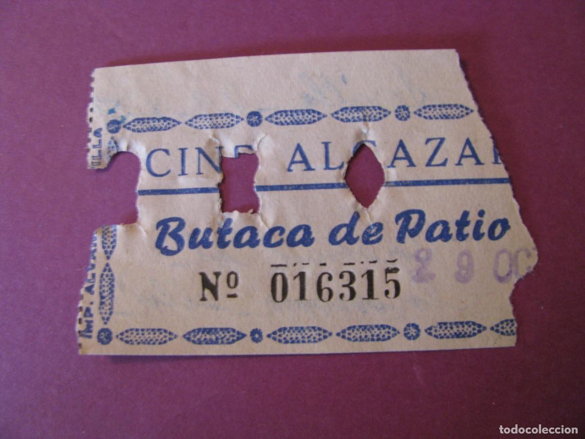 Cine: ENTRADA DE CINE ALCAZAR, SEVILLA 1959. DETRAS VIENE LA FECHA Y EL NOMBRE DE LA PELICULA