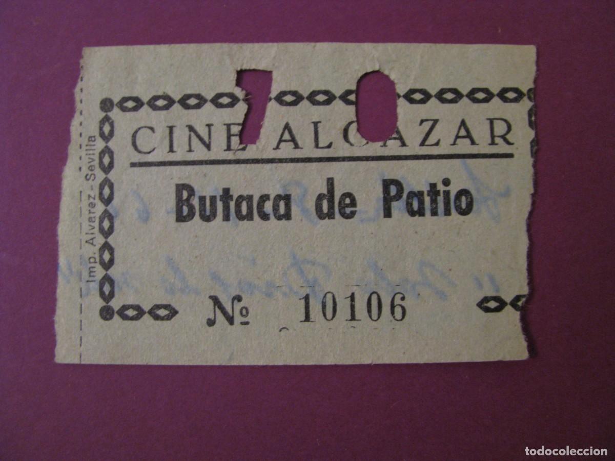 Cine: ENTRADA DE CINE ALCAZAR, SEVILLA 1961. DETRAS VIENE LA FECHA Y EL NOMBRE DE LA PELICULA