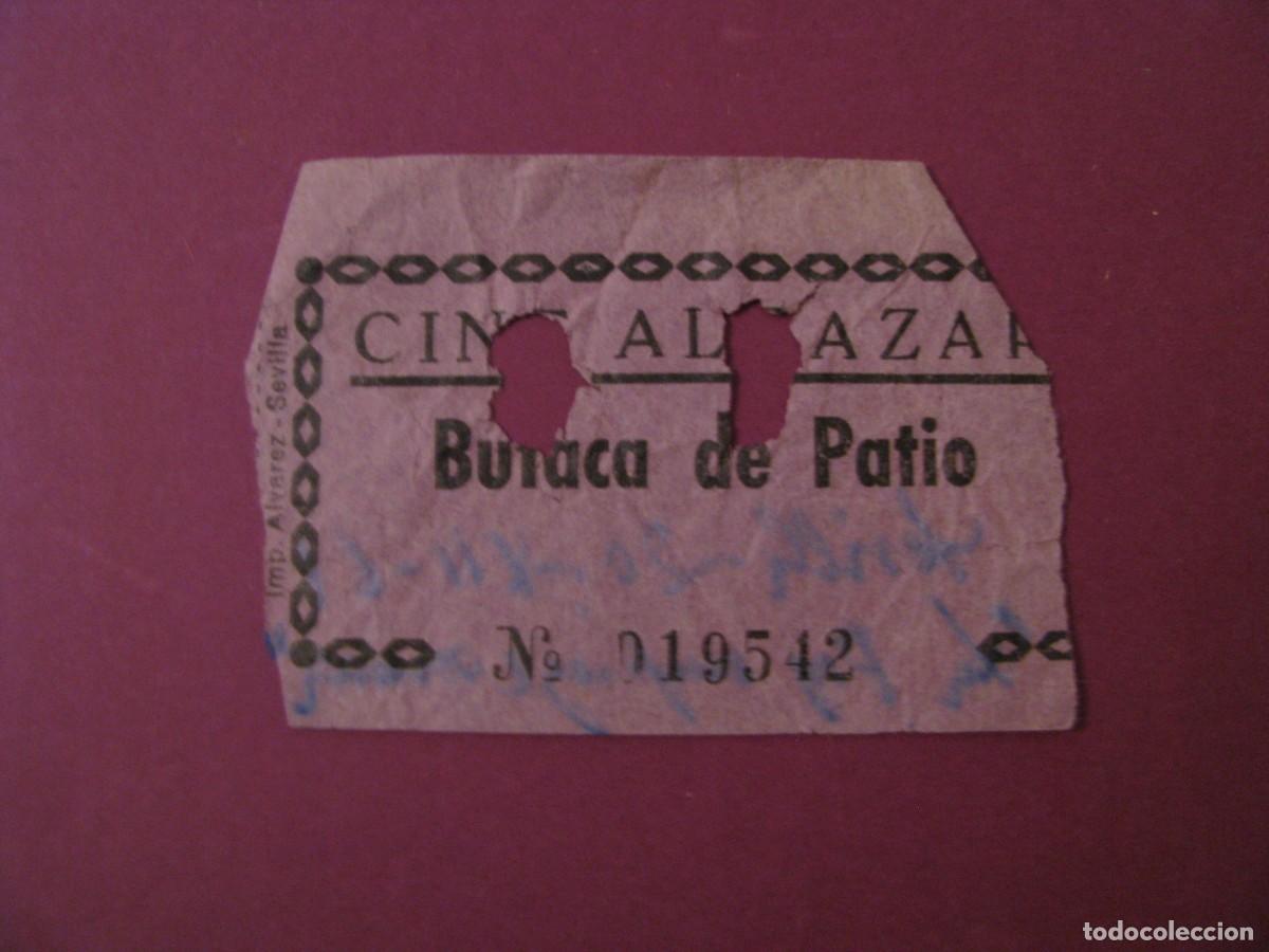 Cine: ENTRADA DE CINE ALCAZAR, SEVILLA 1961. DETRAS VIENE LA FECHA Y EL NOMBRE DE LA PELICULA