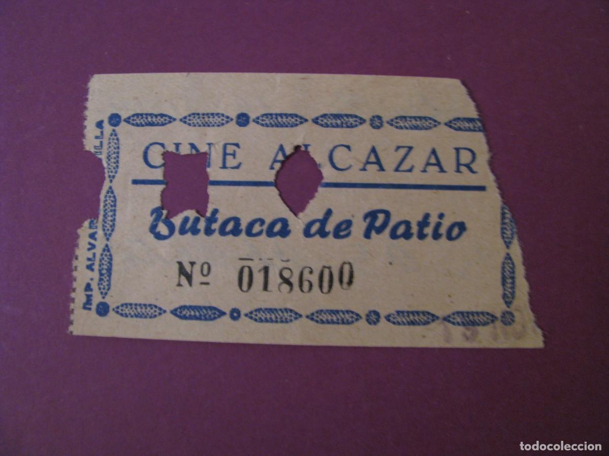 Cine: ENTRADA DE CINE ALCAZAR, SEVILLA 1959. DETRAS VIENE LA FECHA Y EL NOMBRE DE LA PELICULA