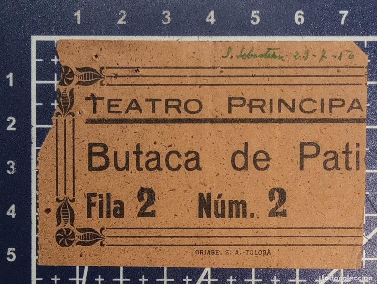 Cine: ENTRADA/TIQUET - TEATRO PRINCIPAL - SAN SEBASTIAN - 1956