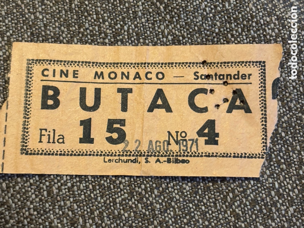 Cine: Entrada de cine M&oacute;naco Santander, 1971 - Foto 1