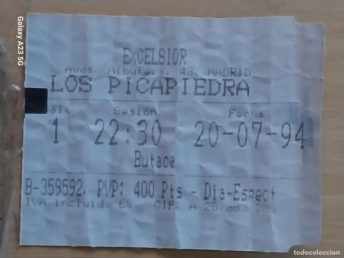Cine: PICAPIEDRA ENTRADA CINE EXCELSIOR 20 JULIO 1994 5.5X4.2 CMS **