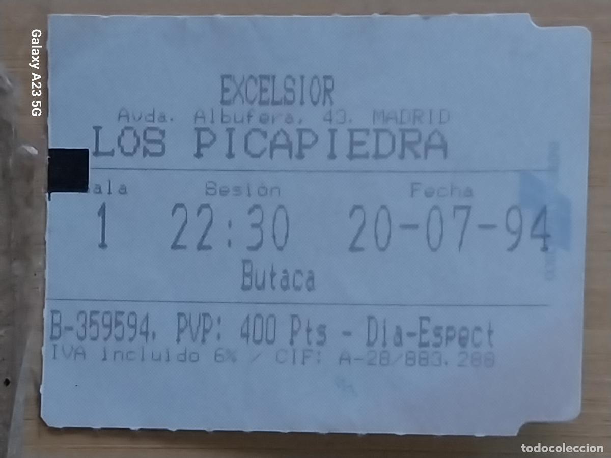Cine: PICAPIEDRA ENTRADA CINE EXCELSIOR 20 JULIO 1994 5.5X4.2 CMS *