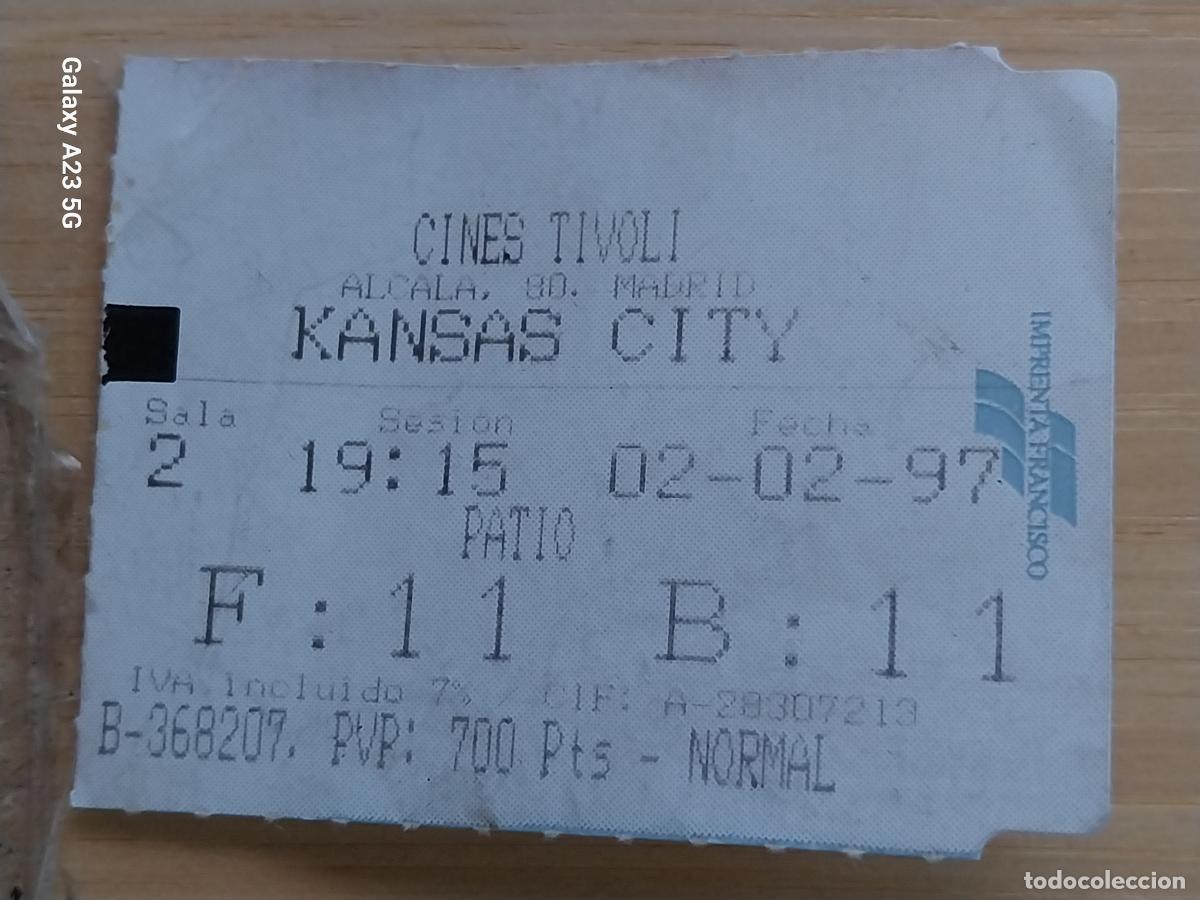 Cine: KANSAS CITY ENTRADA CINE TIVOLI 2 FEB 1997 * 5.5X4.2 CMS BUTACA 9