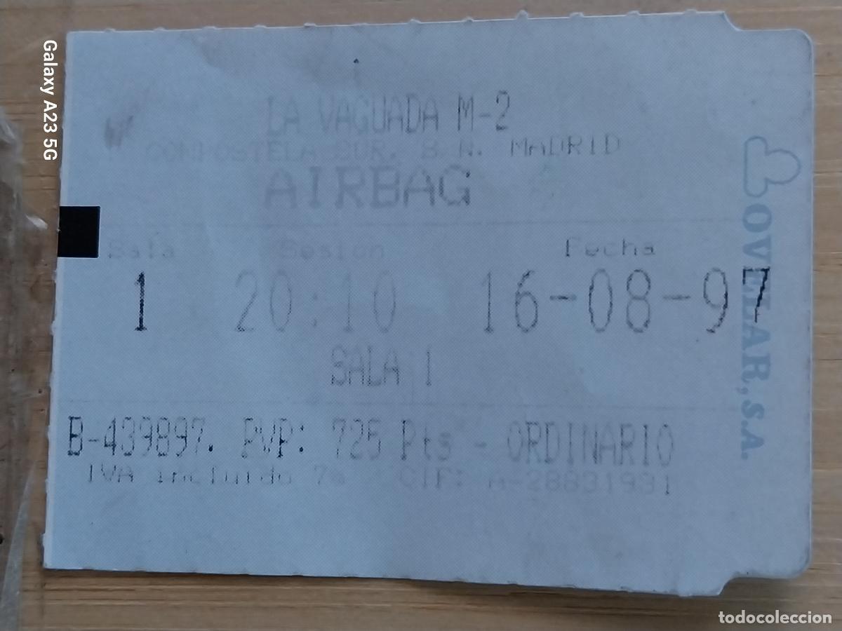 Cine: AIRBAG ENTRADA CINE LA VAGUADA M2 * 16 AGOSTO 1997 5.5X4.2 CMS SALA I *