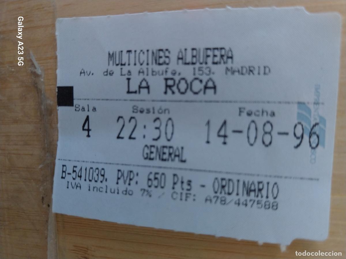Cine: LA ROCA ENTRADA CINE MINICINES ALBUFERA * 14 AGOSTO 1996 5.5X4.2 CMS *** GENERAL