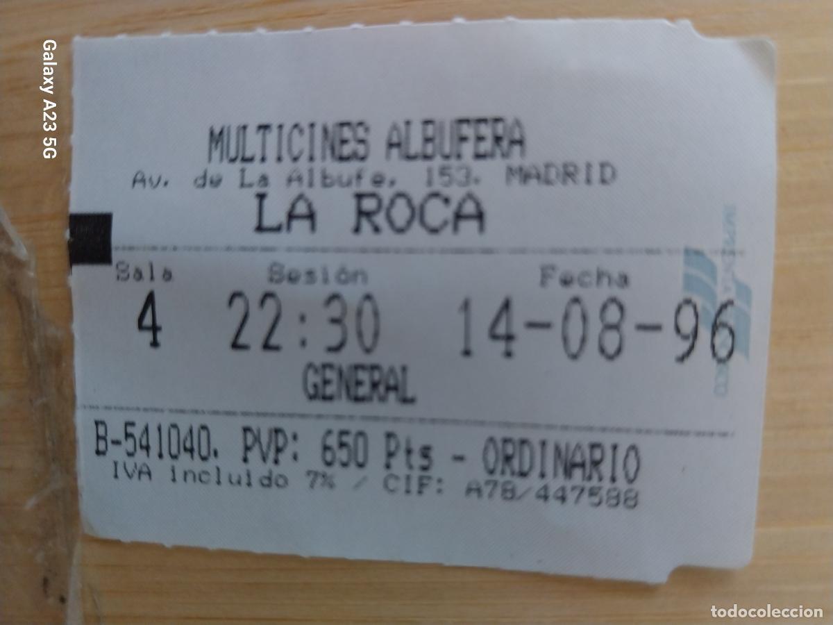 Cine: LA ROCA ENTRADA CINE MINICINES ALBUFERA * 14 AGOSTO 1996 5.5X4.2 CMS ** GENERAL