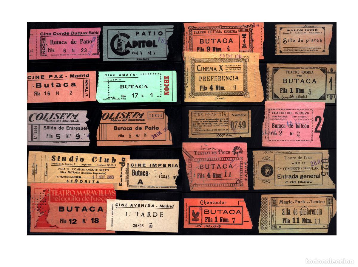 Cine: COLECCI&Oacute;N DE ENTRADAS Y LOCALIDADES ANTIGUAS DE CINES Y TEATROS DE MADRID Y OTRAS CIUDADES ESPA&Ntilde;OLAS