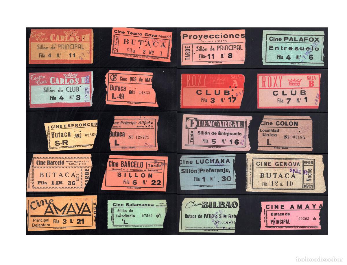 Cine: COLECCI&Oacute;N DE ENTRADAS ANTIGUAS DE CINES HIST&Oacute;RICOS DE MADRID