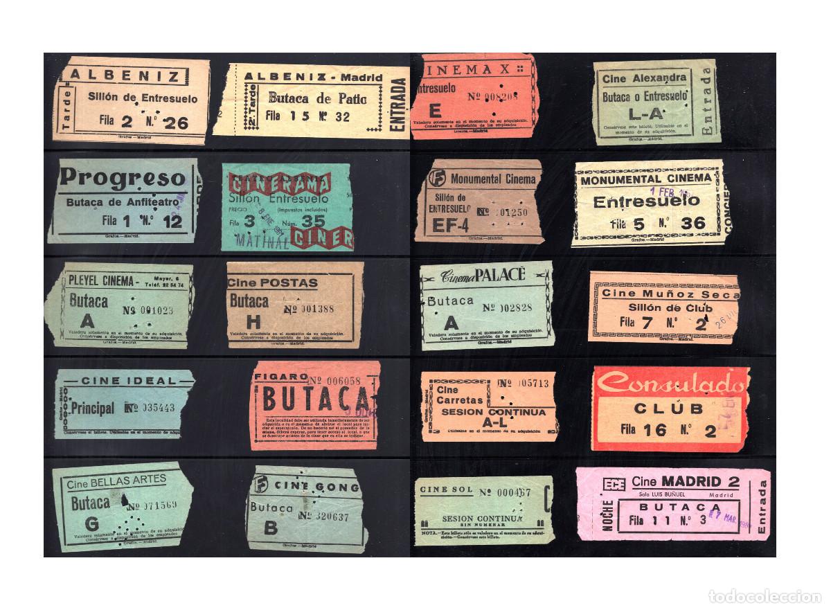 Cine: COLECCI&Oacute;N DE ENTRADAS ANTIGUAS DE CINES HIST&Oacute;RICOS DE MADRID