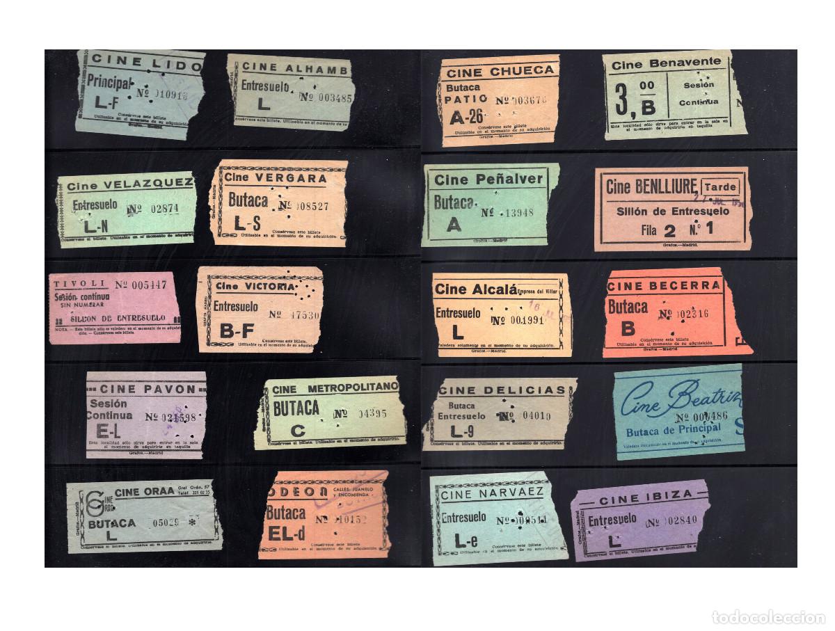 Cine: COLECCI&Oacute;N DE ENTRADAS ANTIGUAS DE CINES HIST&Oacute;RICOS DE MADRID