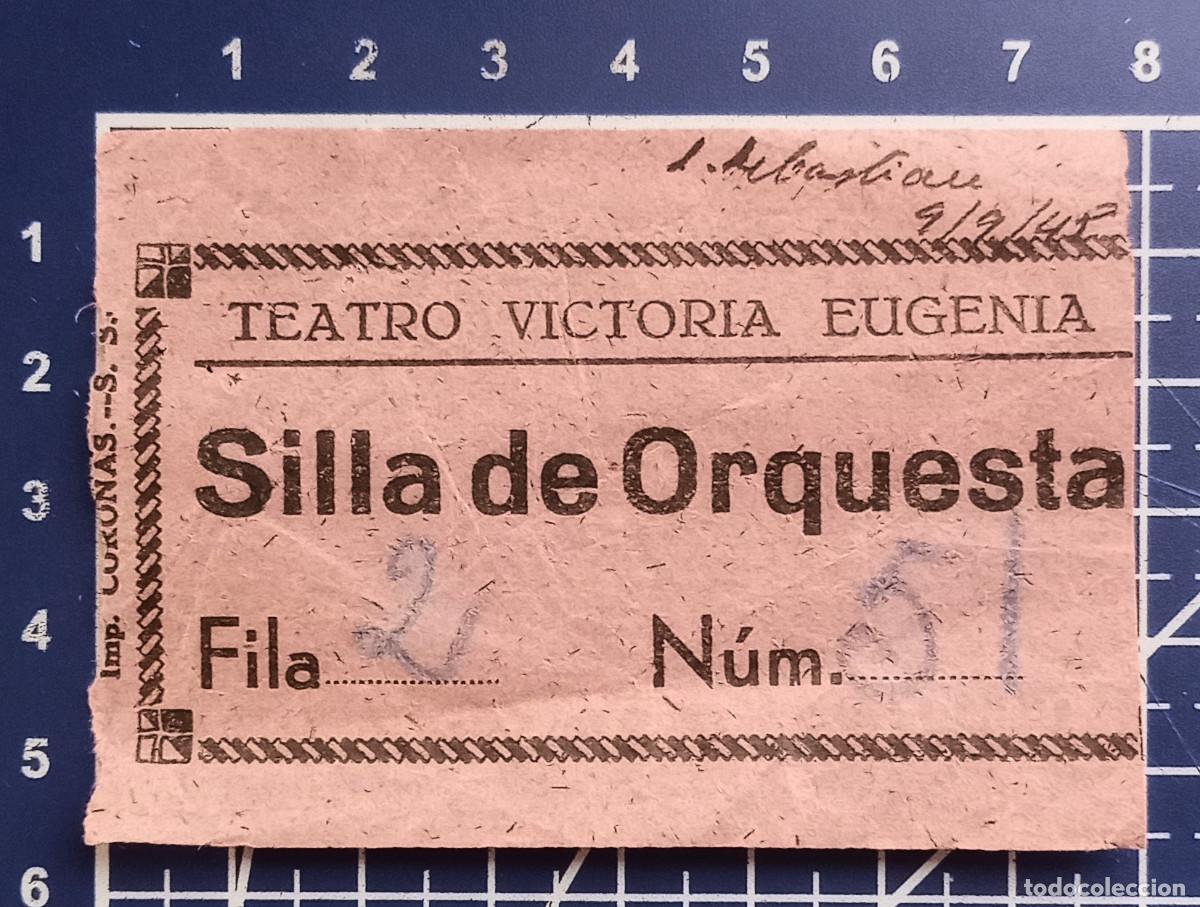 Cine: ENTRADA/TIQUET - TEATRO VICTORIA EUGENIA - SAN SEBASTIAN - 1948