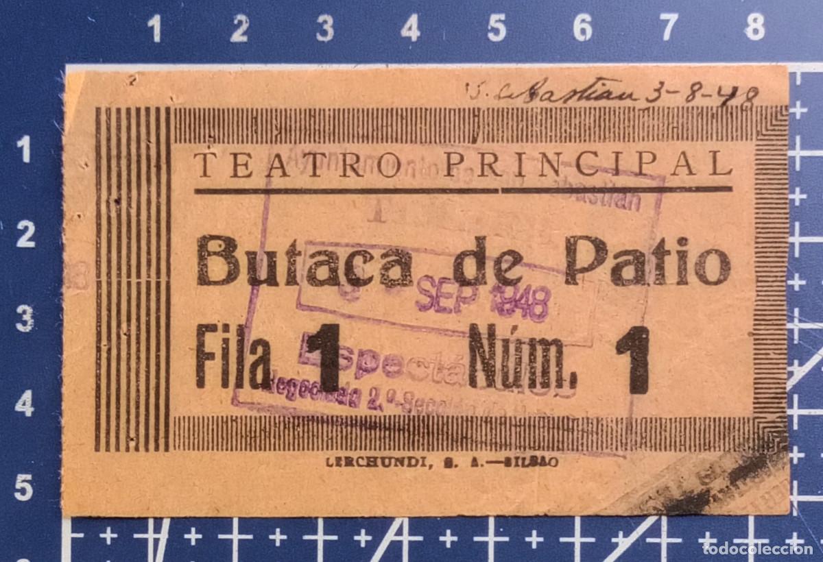 Kino: ENTRADA/TIQUET - TEATRO PRINCIPAL - SAN SEBASTIAN - 1948
