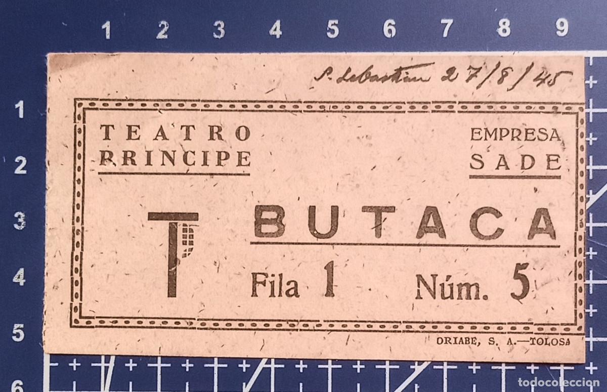 Cine: ENTRADA/TIQUET - TEATRO PRINCIPE - SAN SEBASTIAN - 1945