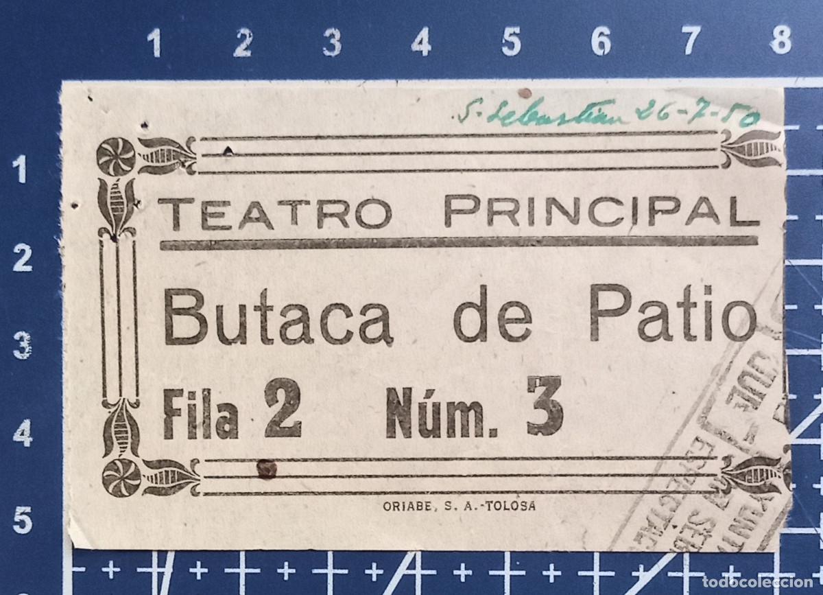 Cine: ENTRADA/TIQUET - TEATRO PRINCIPAL - SAN SEBASTIAN - 1950