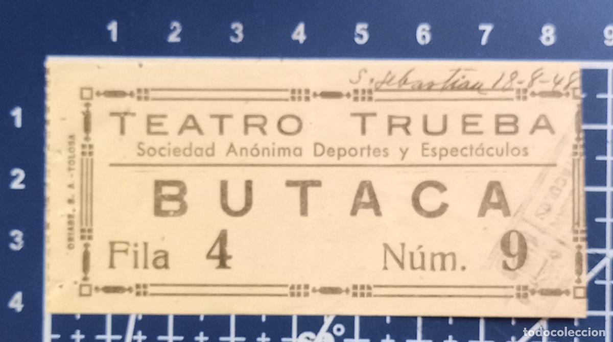 Cine: ENTRADA/TIQUET - TEATRO TRUEBA - SAN SEBASTIAN - 1948