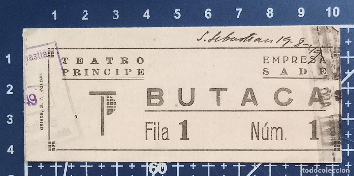Cine: ENTRADA/TIQUET - TEATRO PRINCIPE - SAN SEBASTIAN - 1949