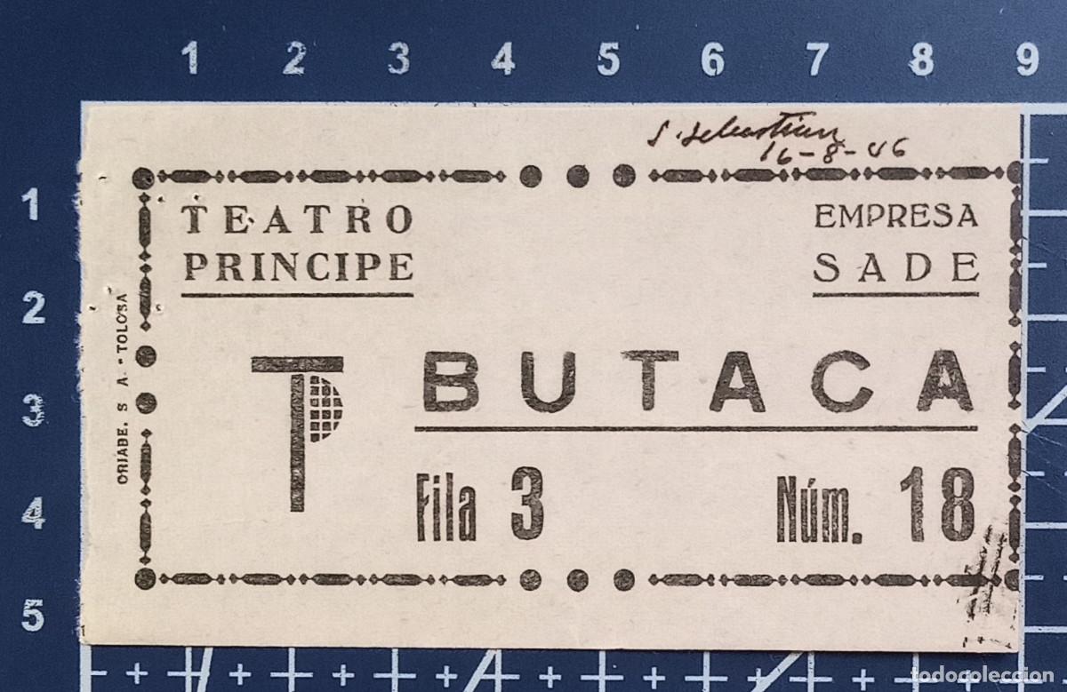 Cine: ENTRADA/TIQUET - TEATRO PRINCIPE - SAN SEBASTIAN - 1946