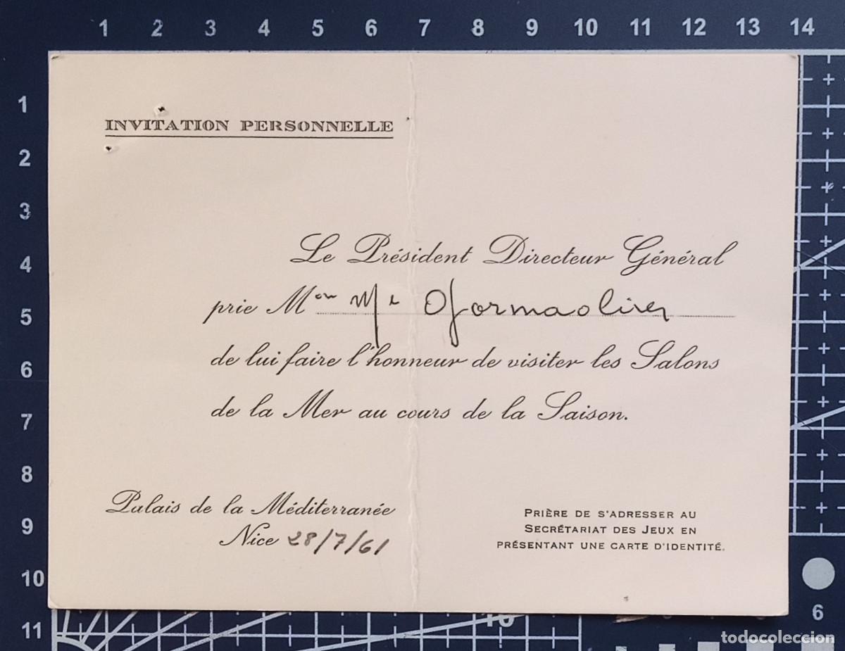 Cine: ENTRADA/TIQUET - PALAIS DE LA MEDITERRAN&Eacute;E - NICE - 1961