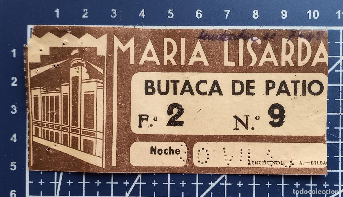 Cine: ENTRADA/TIQUET - MARIA LISARDA - SANTANDER - 1948