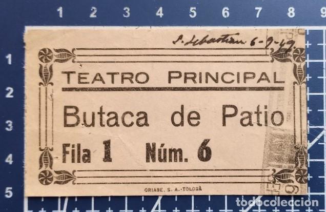 Cine: ENTRADA/TIQUET - TEATRO PRINCIPAL - SAN SEBASTIAN - 1949