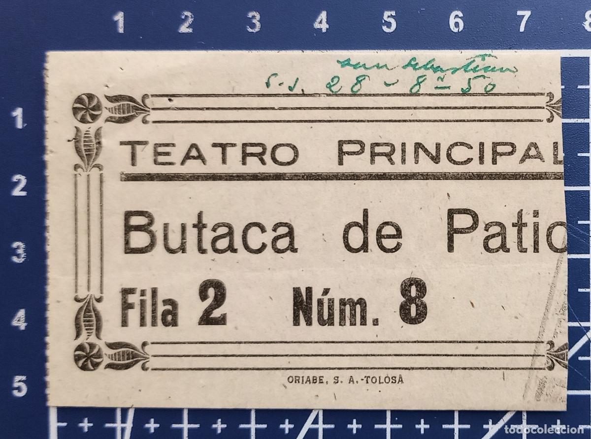Cine: ENTRADA/TIQUET - TEATRO PRINCIPAL - SAN SEBASTIAN - 1950