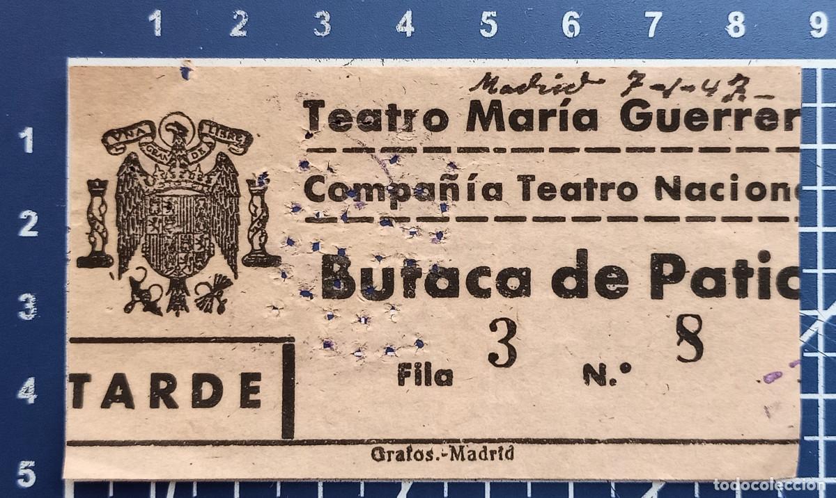 Cine: ENTRADA/TIQUET - TEATRO MARIA GUERRERO - MADRID - 1947
