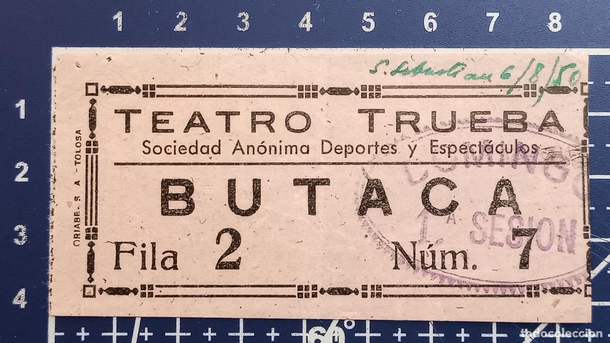 Cine: ENTRADA/TIQUET - TEATRO TRUEBA - SAN SEBASTIAN - 1950