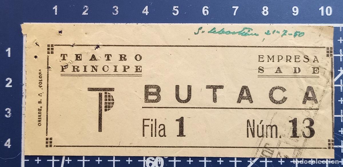 Cine: ENTRADA/TIQUET - TEATRO PRINCIPE - SAN SEBASTIAN - 1950