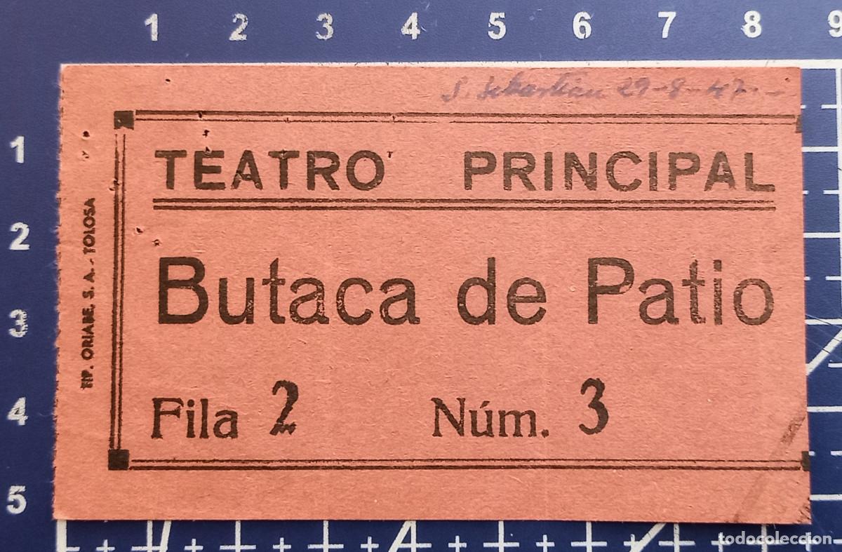 Cine: ENTRADA/TIQUET - TEATRO PRINCIPAL - SAN SEBASTIAN - 1947