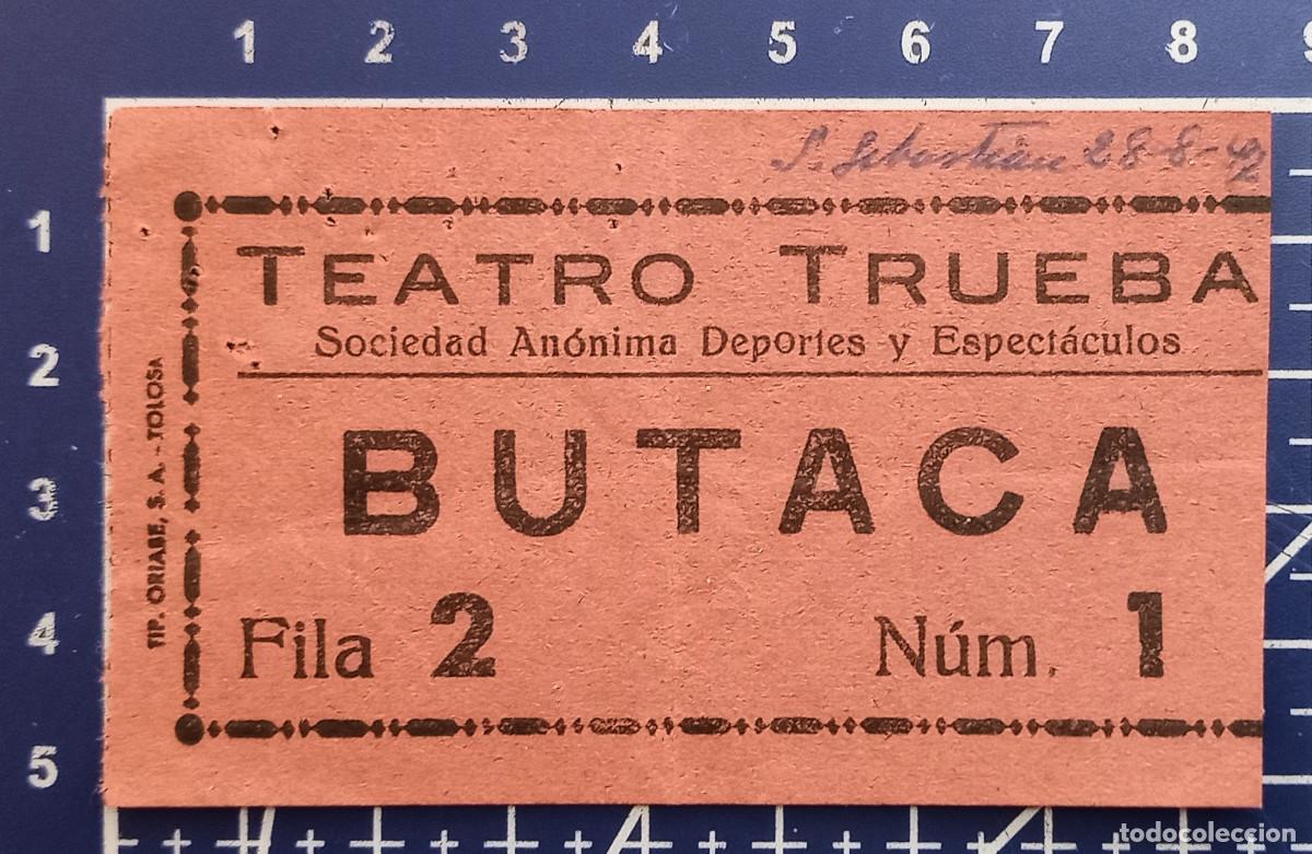Cine: ENTRADA/TIQUET - TEATRO TRUEBA - SAN SEBASTIAN - 1947