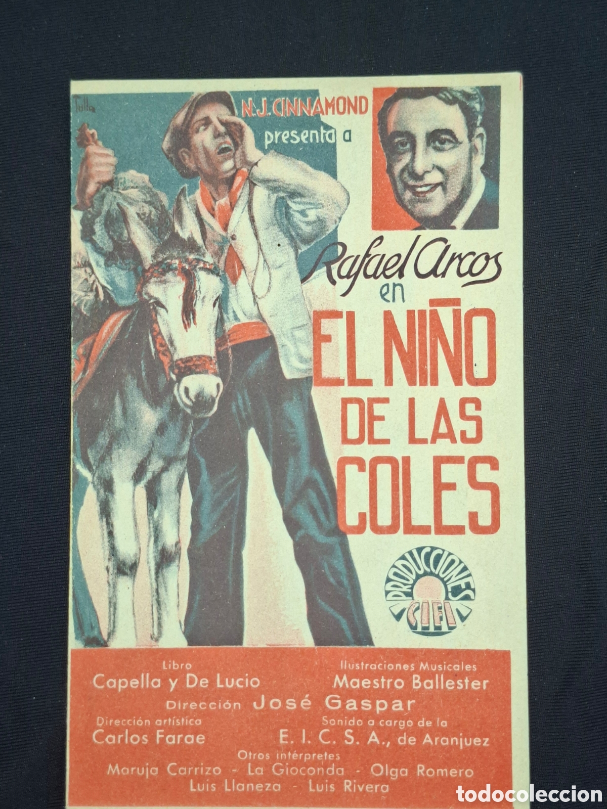 Cine: Programa de cine doble EL NI&Ntilde;O DE LAS COLES, IMPECABLE DOBLE 1935, RAFAEL ARCOS / CITC1