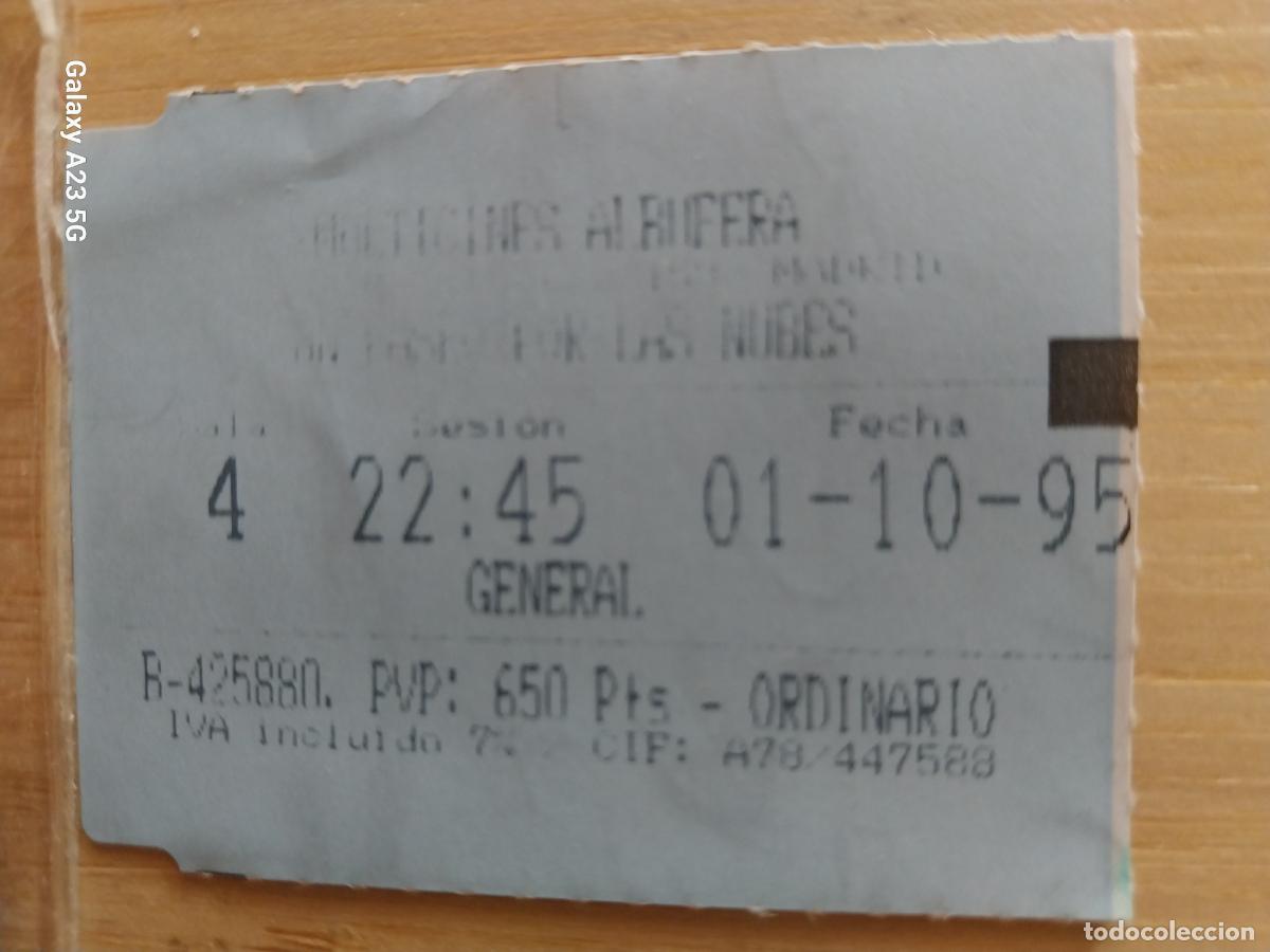 Cine: UN PASEO POR LAS NUBES ENTRADA CINE MULTICINES ALBUFERA 1 OCTUBRE 1995 ORIGINAL 5.5X4CMS +