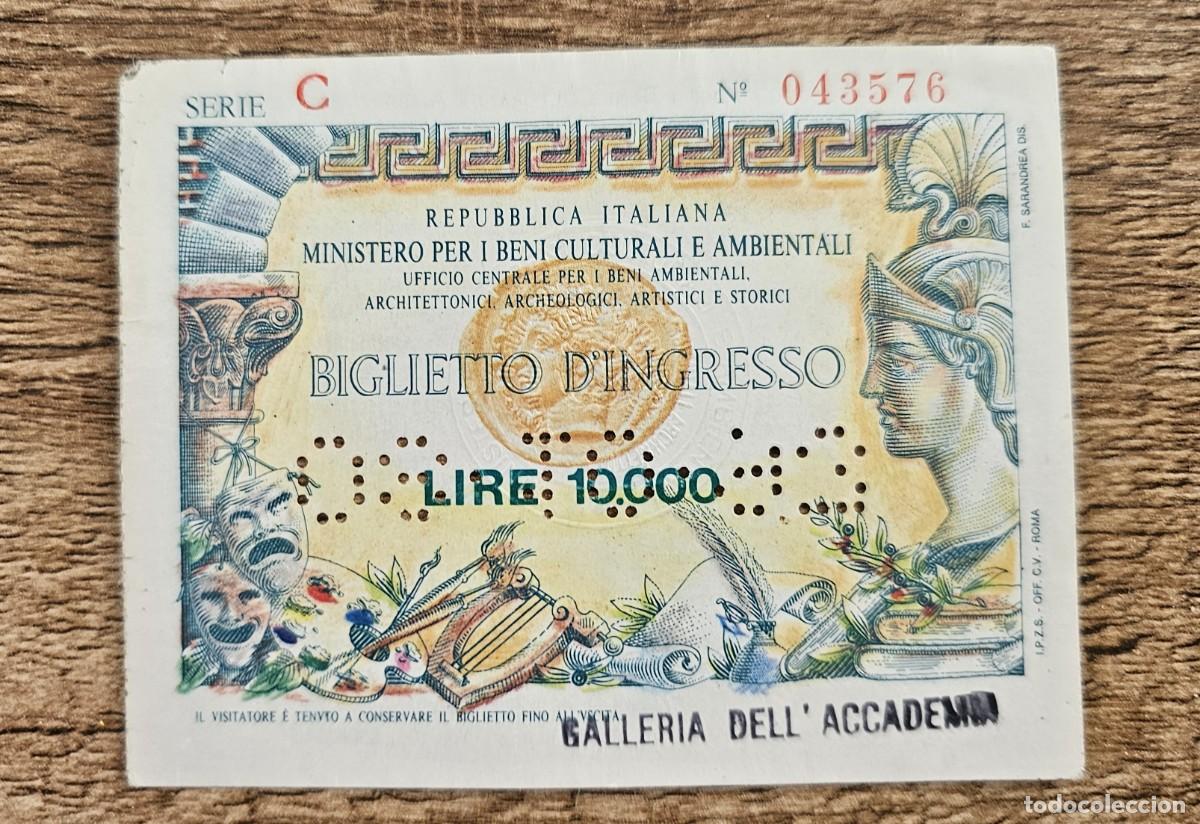 Cine: Entrada 10.000 liras - Galleria dell'Accademia de Florencia