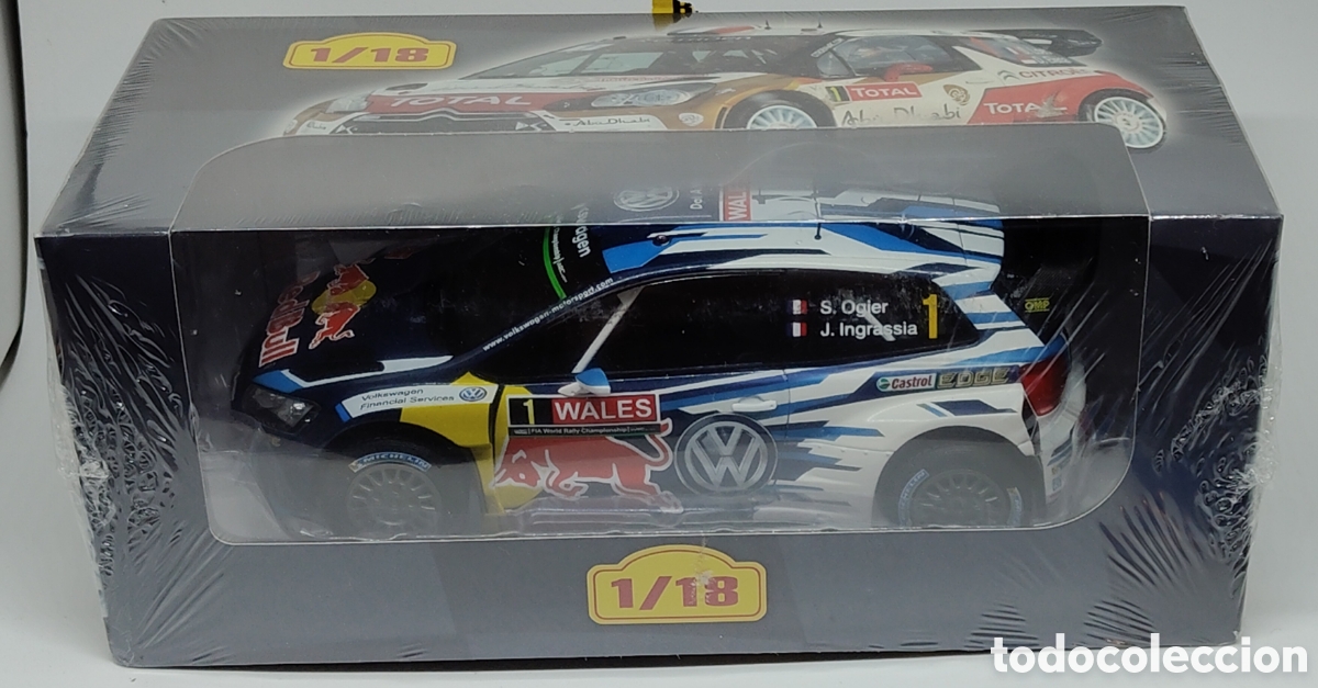Coches a escala: VOLKSWAGEN POLO R WRC 2015 RED BULL - OGIER / INGRASSIA - RALLY RALLYE ALTAYA IXO ESCALA 1/18