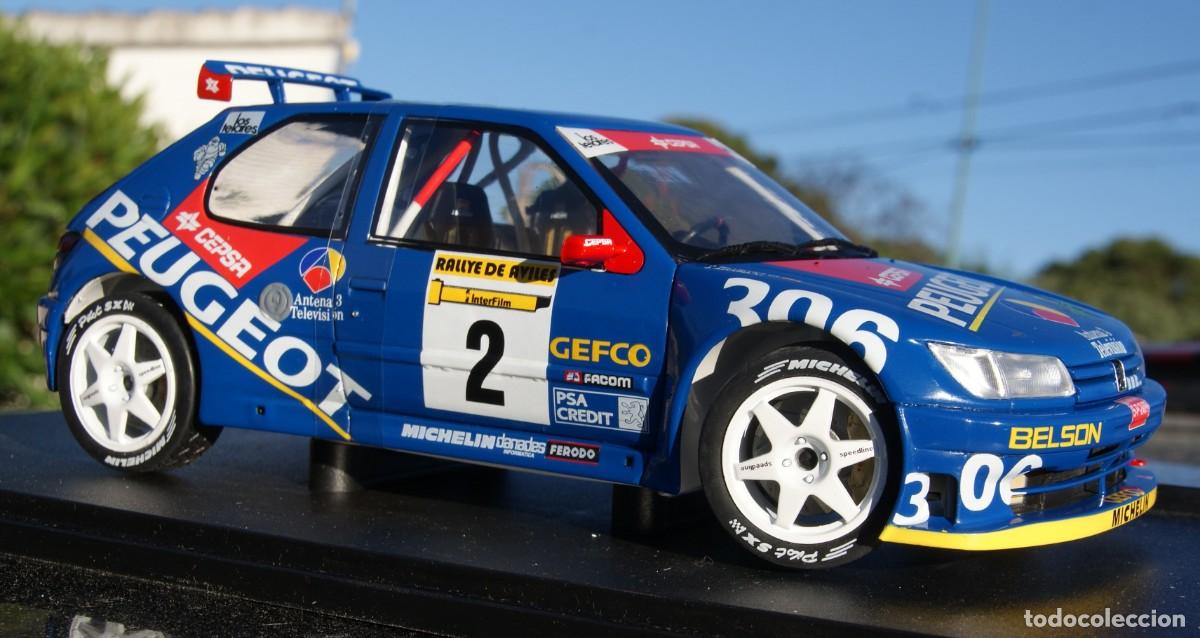 Coches a escala: PEUGEOT 306 MAXI RALLYE DE AVILES 1997 JAIME AZCONA - JULIUS BILLMAIER ESCALA 1/18 DE solido EN su C
