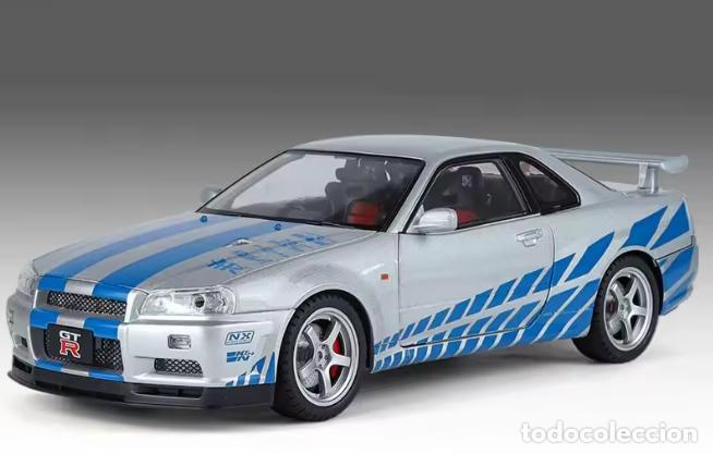 Coches a escala: Nissan Skyline GT-R (R34) Fast and Furious. Escala 1/18. Leer bien descripci&oacute;n