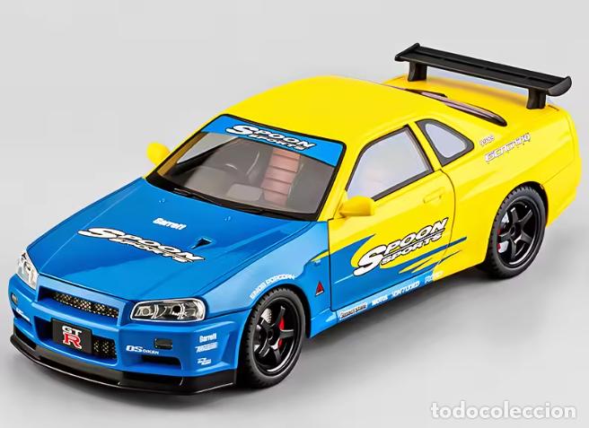Coches a escala: Nissan Skyline GT-R (R34) Spoon. Escala 1/18. Leer bien descripci&oacute;n
