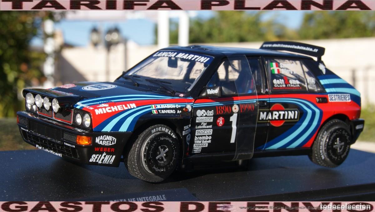 Coches a escala: Lancia delta hf integrale tribute to biason black a.sacco rallye montecarlo 1990 ESCALA 1:18 DE soli