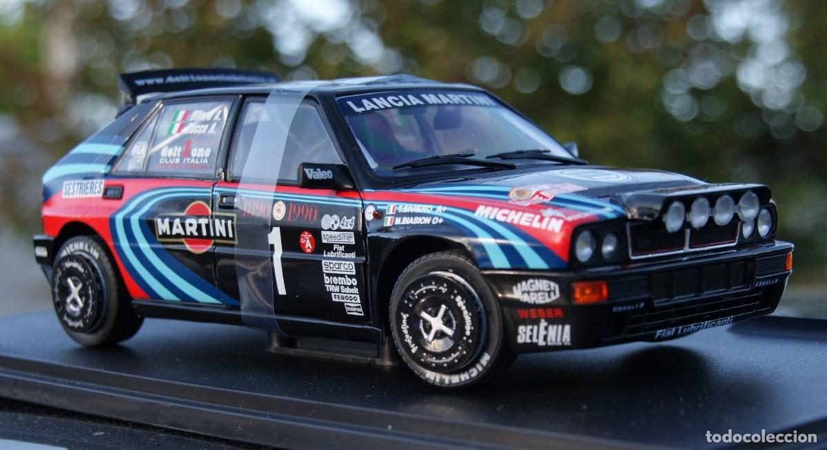 Coches a escala: Lancia delta hf integrale tribute to biason black a.sacco rallye montecarlo 1990 ESCALA 1/18 DE soli