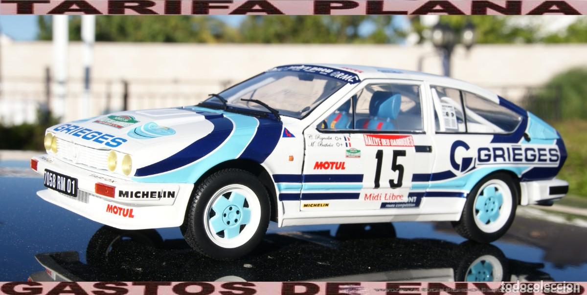 Coches a escala: ALFA ROMEO GTV6 RALLYE DES GARRIGUES 1986 C.RIGOLLET-M.BATHELOT ESCALA 1:18 DE solido EN su CAJA