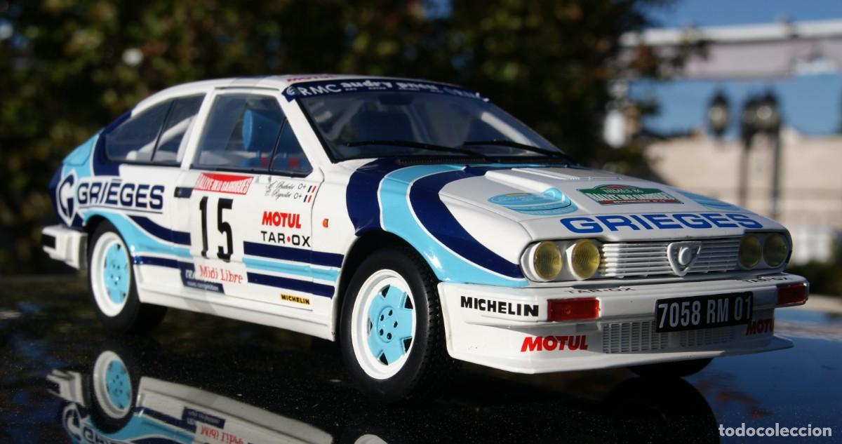 Coches a escala: ALFA ROMEO GTV6 RALLYE DES GARRIGUES 1986 C.RIGOLLET-M.BATHELOT ESCALA 1/18 DE solido EN su CAJA