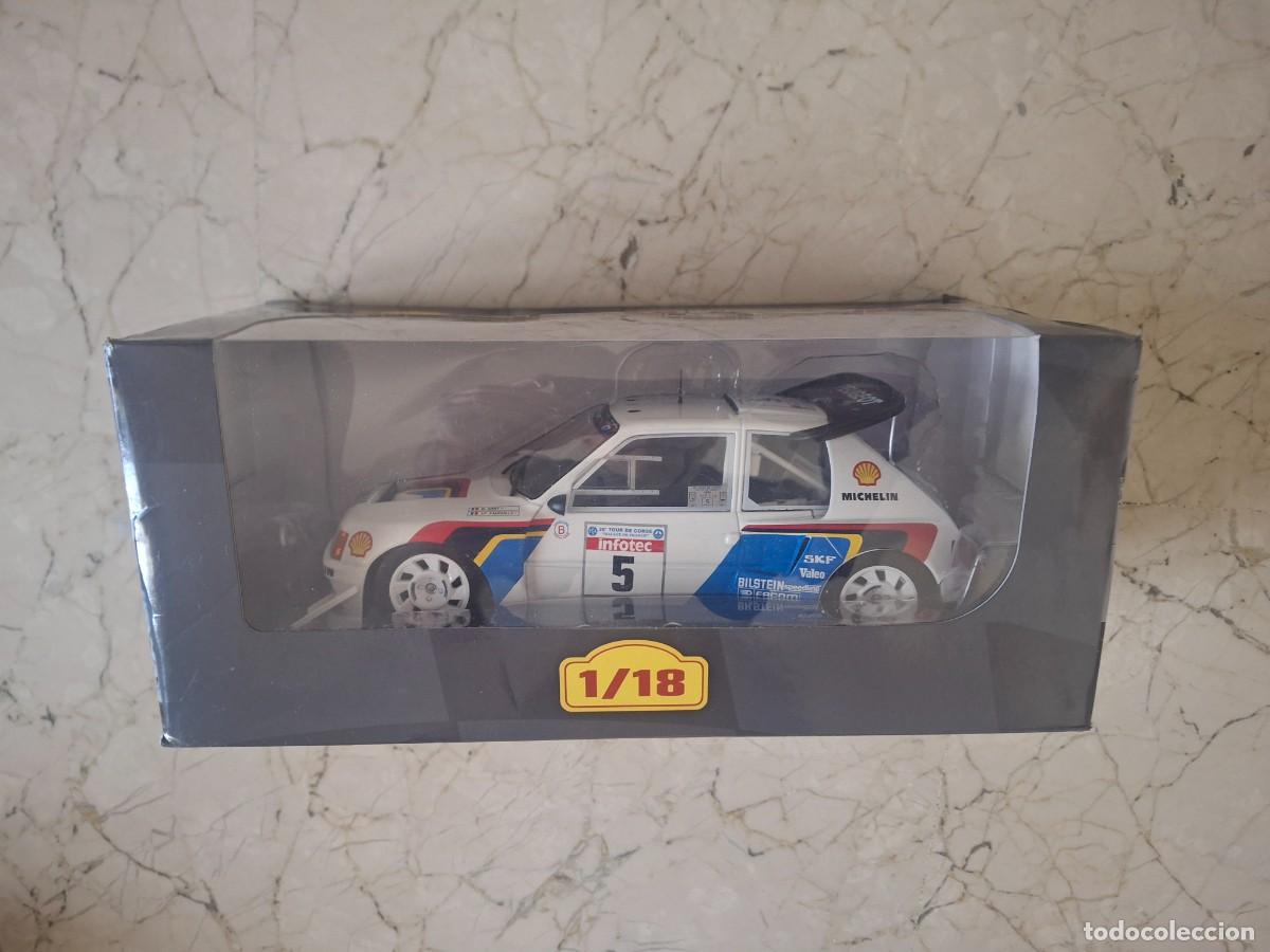 Coches a escala: Peugeot 205 T16 Rally de Corcega 1986 (Bruno Saby) a 1/18 Altaya