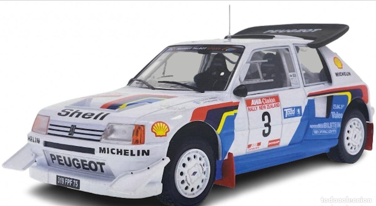 Coches a escala: Coche de rallye Peugeot 205 T16 EVO 2 a&ntilde;o 1986 a 1/18 de Altaya