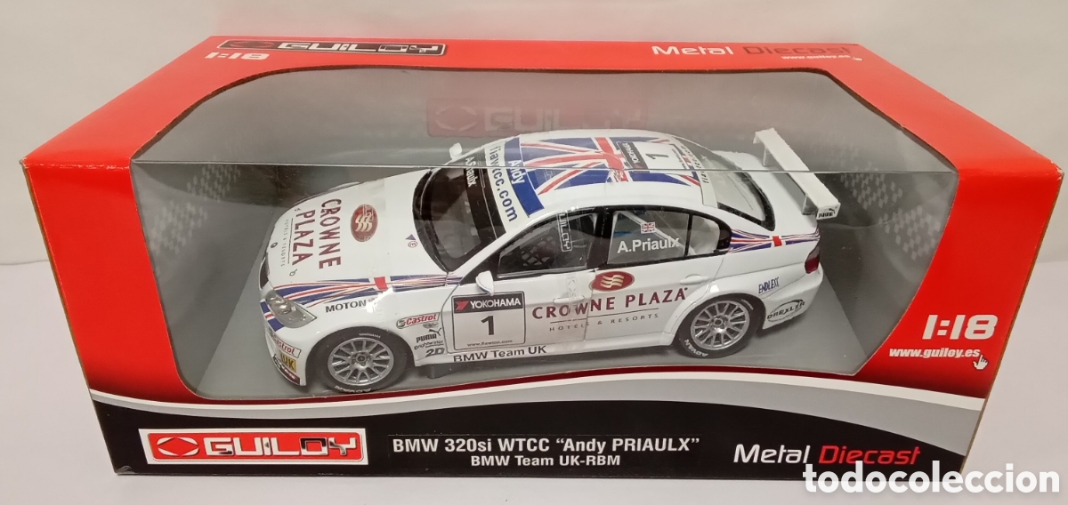 Coches a escala: BMW 320si WTCC Andy Priaulx Guiloy esc 1/18 Diecast